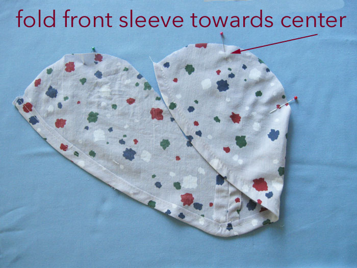 fold sleeve front over