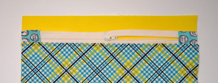 Fold the Lining Up Above the ZIpper