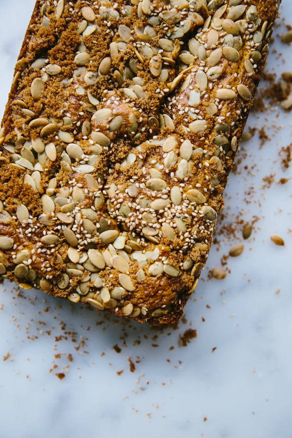 Baked Quick Bread Pumpkin Loaf With Seeds