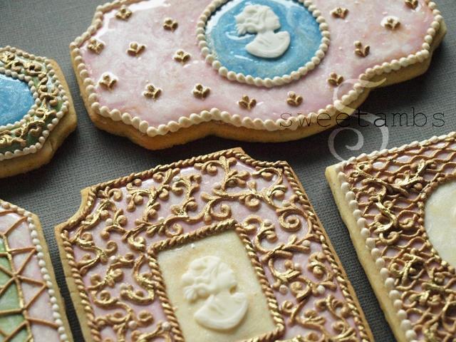 Gold Royal Icing Cookies by Amber Spiegel