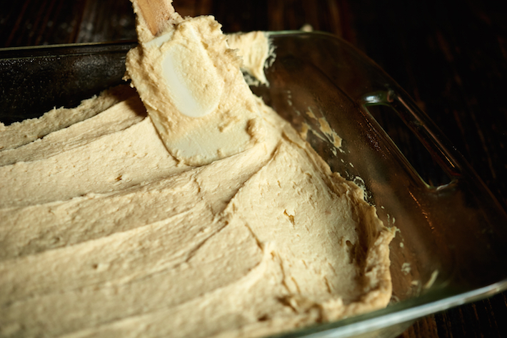 Spread the Crumb Cake Batter in a Pan