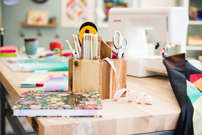 Cutting Table Caddy for Sewing Room Organization