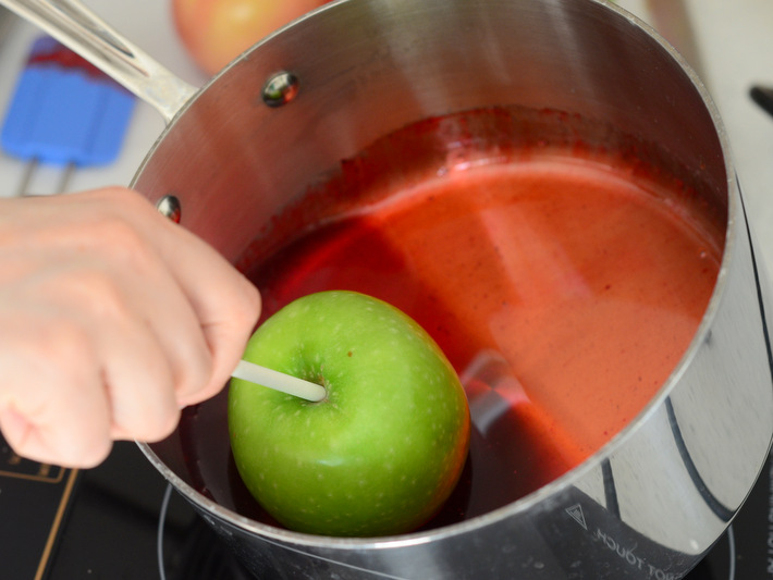 Dipping Homemade Candy Apples