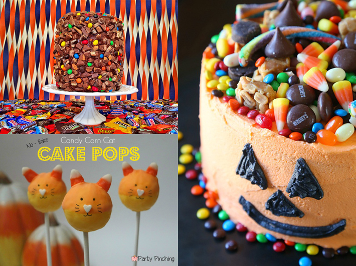 Halloween candy cakes