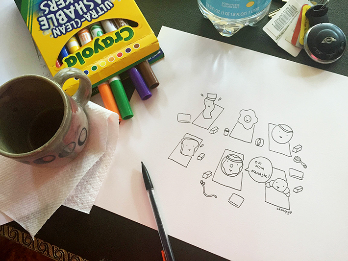 A cluttered desk while drawing can hurt your artwork.