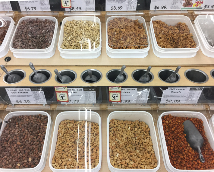Bulk Bins with Nuts and Dates