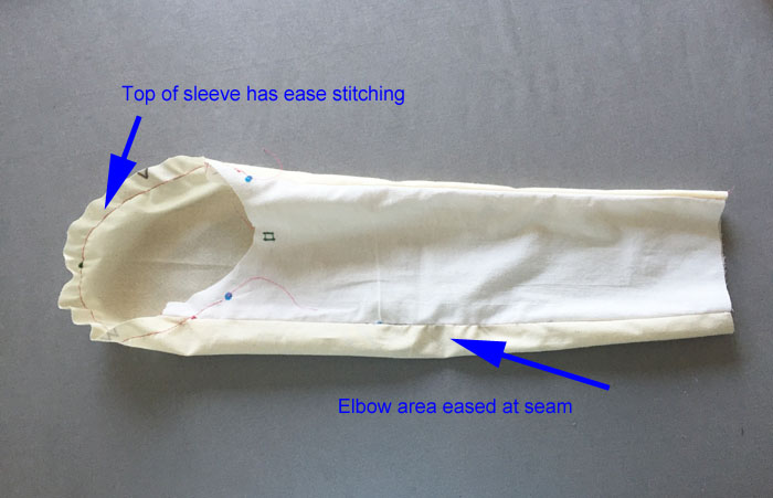 sleeve showing elbow easing