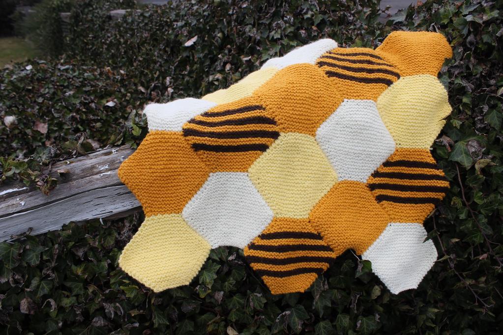 Beehaus (No-Sew Blanket) Knitting Pattern