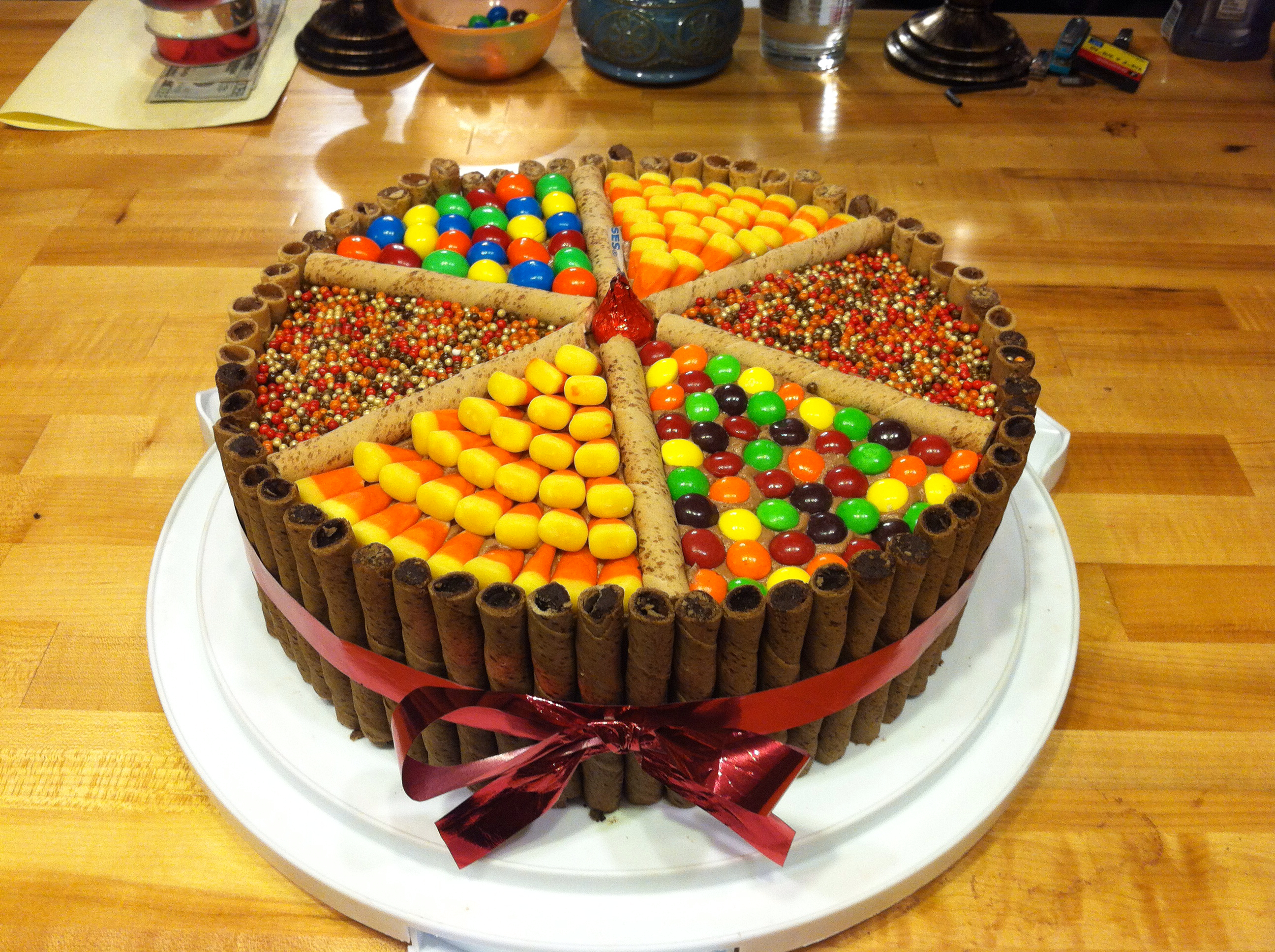 Cake Covered in Halloween Candy