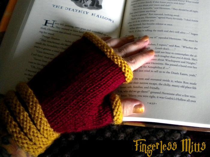 School of Wizardry Fingerless Gloves Knitting Pattern