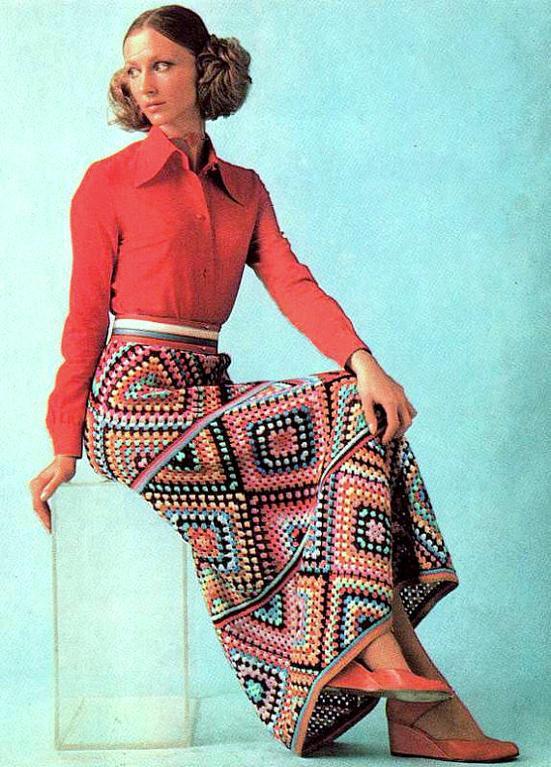 Granny Squares Maxi Skirt Crochet Pattern