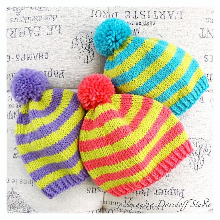 Lime and Berry Baby Hat FREE Knitting Pattern