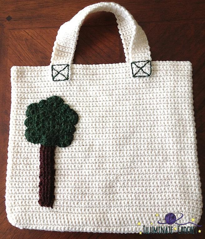 Nicki Tote with Tree Applique Crochet Pattern