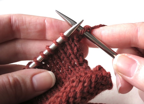 One Knit Stitch on the Right Needle