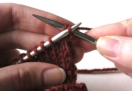 Pass the First Stitch Over the Second Stitch on the Right Needle