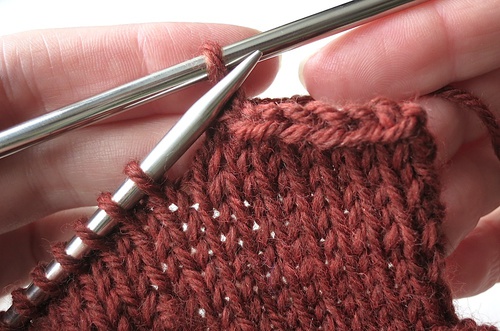 Binding Off a Swatch of Knitting