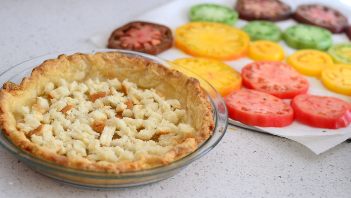 Prebaked Crust lined with Breadcrumbs