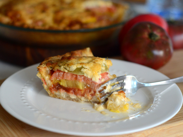 A Slice of Rainbow Tomato Pie — Yum!