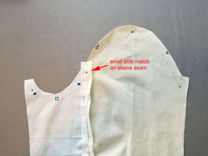sleeve seam sewn together
