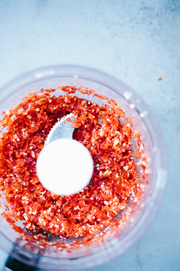 Homemade Sriracha in Food Processor