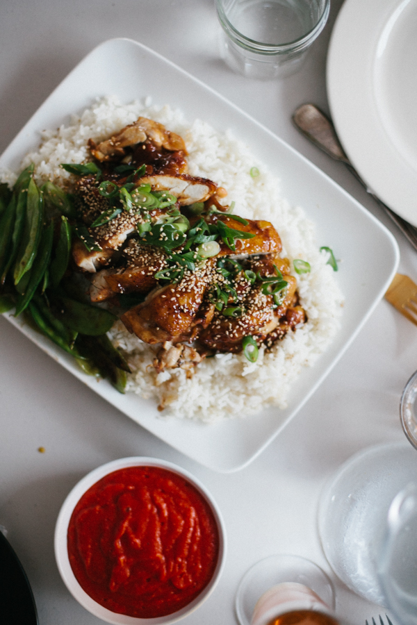 Homemade Sriracha with Chicken Teriyaki