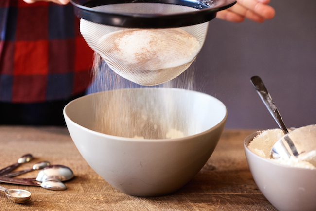Sifting Together Dry Ingredients 15 baking tips