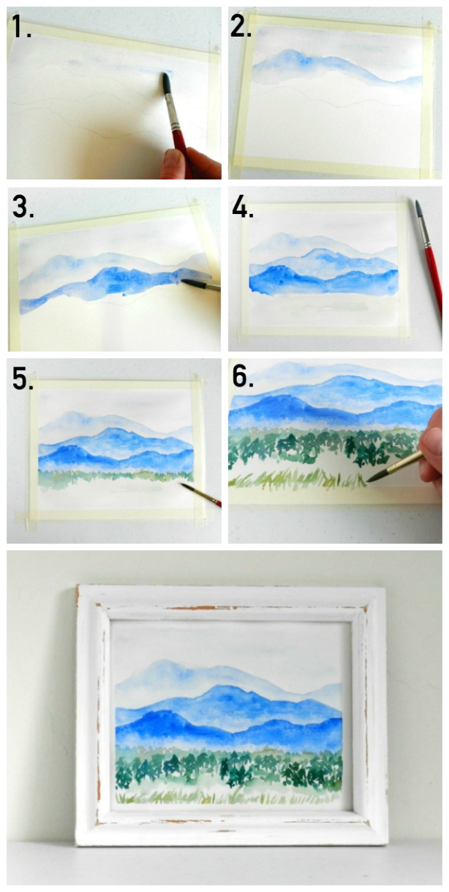 How to Paint Watercolor Mountains Step by Step