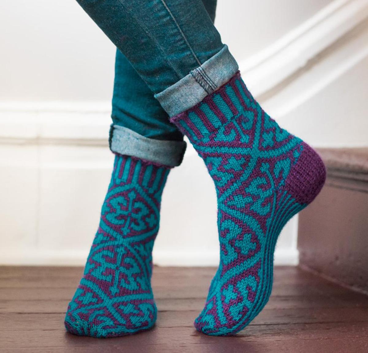 Brocade Socks Knitting Kit
