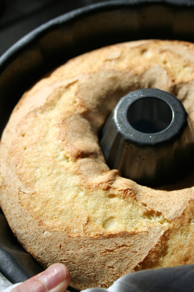 Bundt cake in pan