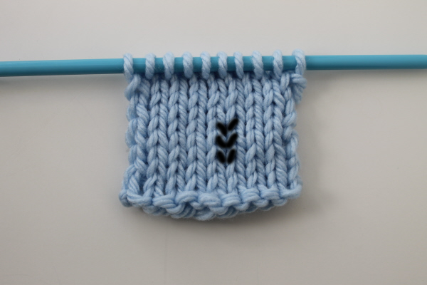 Counting stockinette stitch knitting rows
