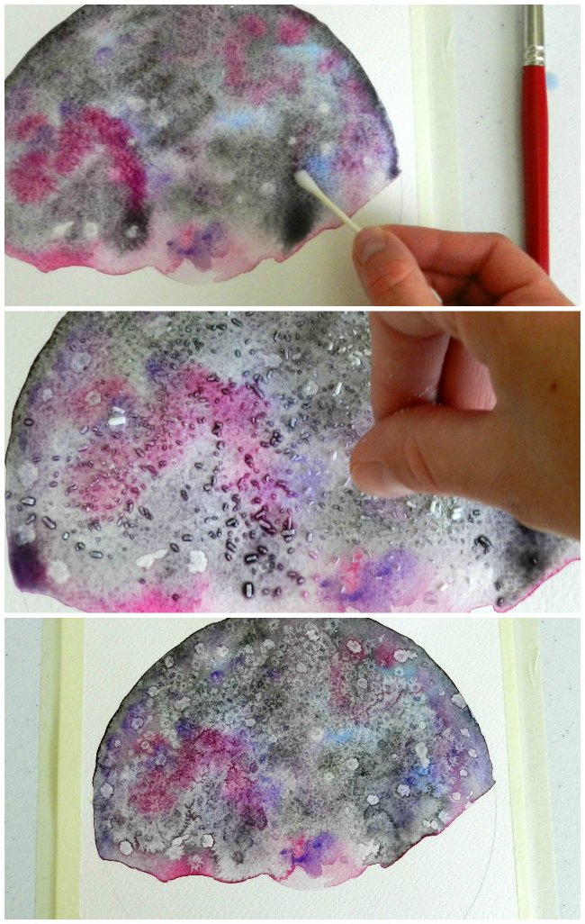 Learn creative ways to add texture to a watercolor night sky
