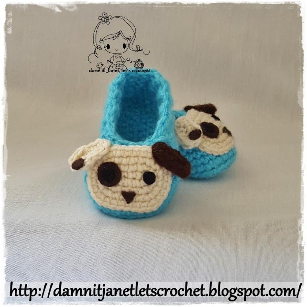 Doggy Baby Booties Crochet Pattern