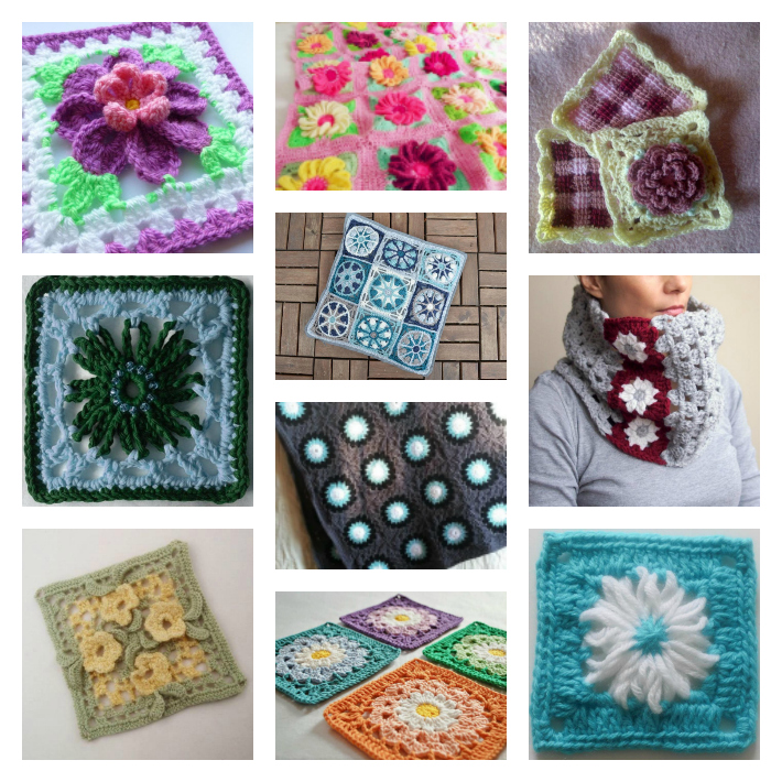 10 Flower Granny Square Crochet Patterns To Stitch,Turtle Shell Clipart
