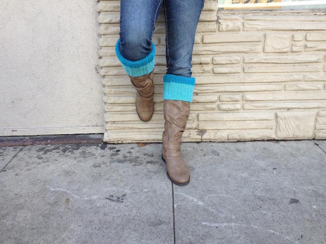 Color Block Boot Cuff FREE Knitting Pattern