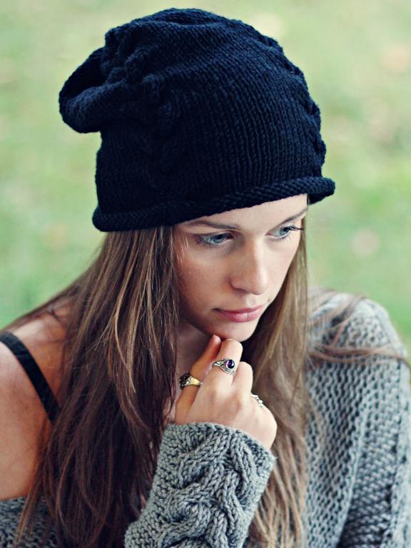 Black Beanie FREE Knitting Pattern