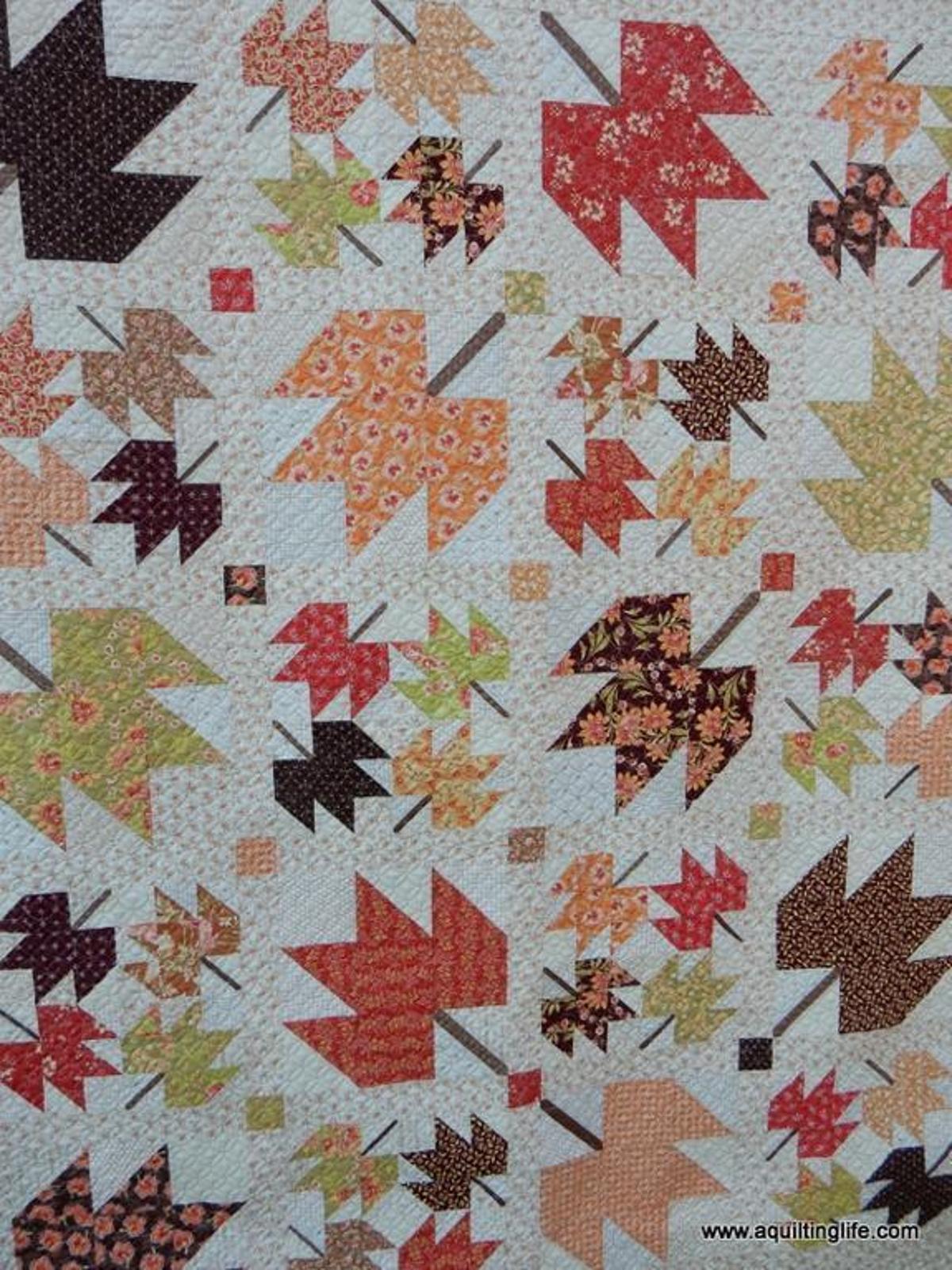 Fall Quilt Patterns: Maple Sky Fall Leaves 