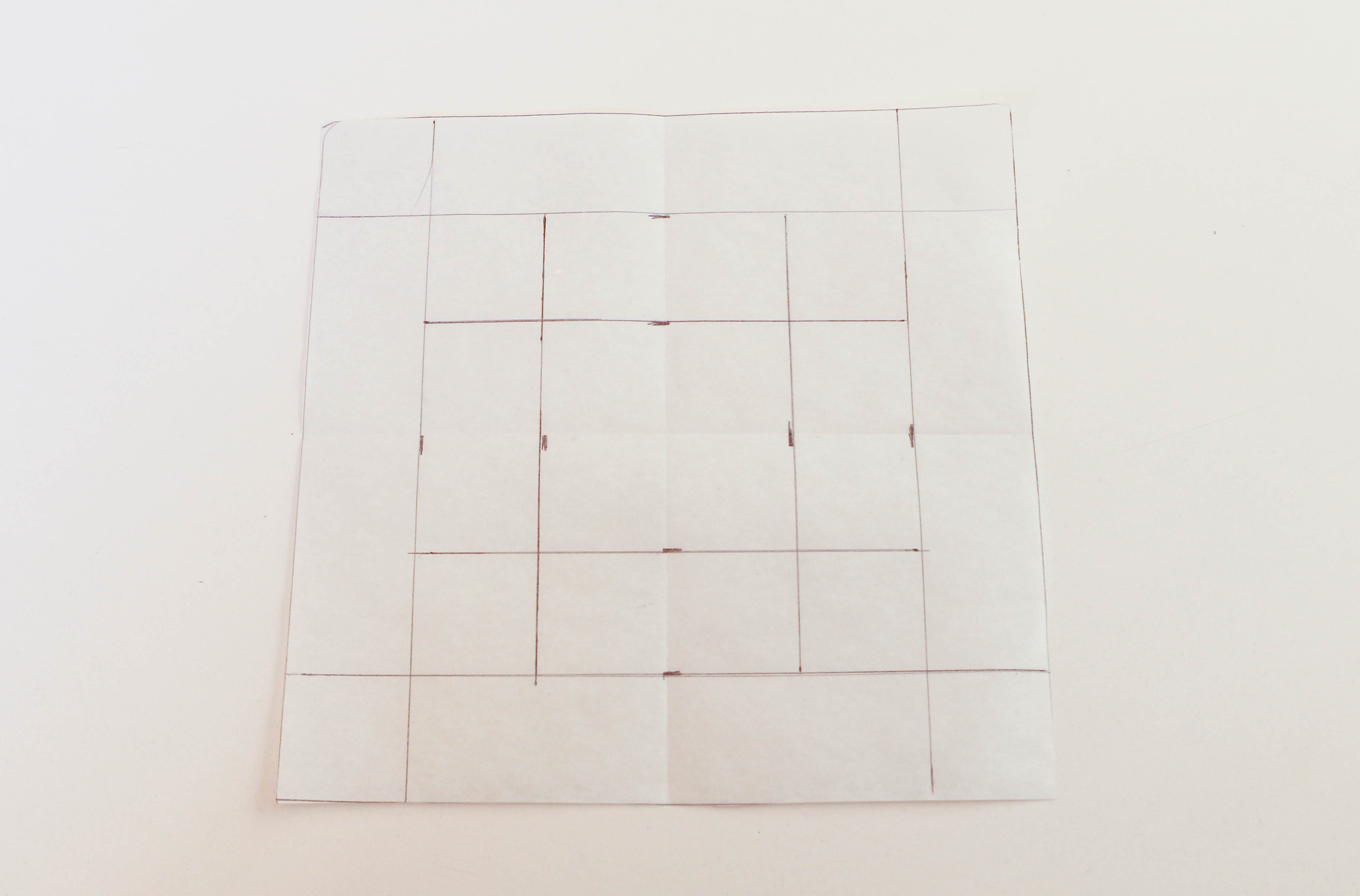 Checkerboard Cake Template on Parchment Paper