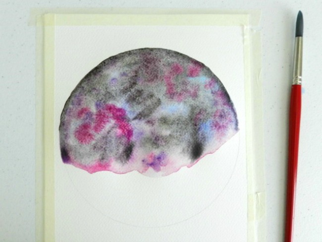 Painting a night sky in watercolor