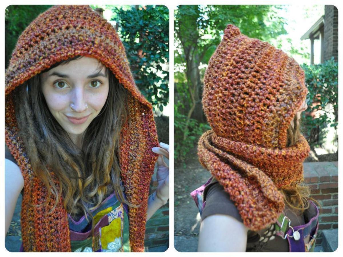 Pixie Hooded Scarf Crochet Pattern