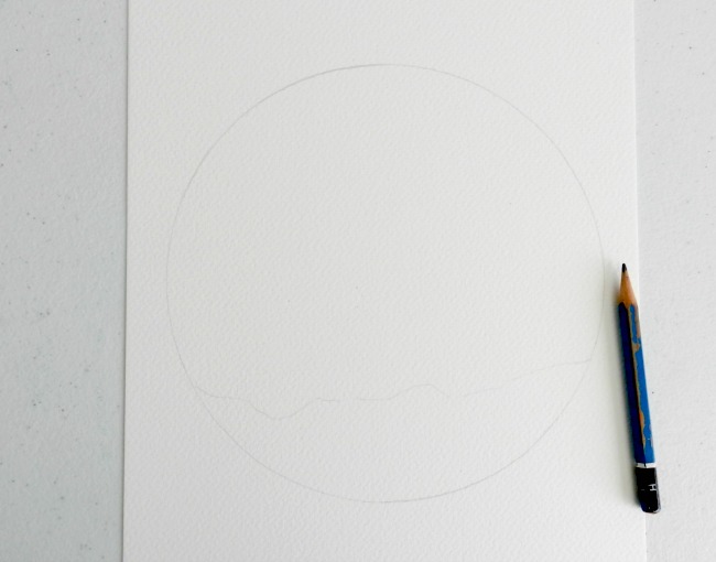 Circle Traced in Pencil on White Paper