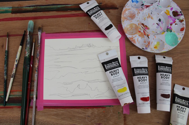 acrylic sunset painting supplies