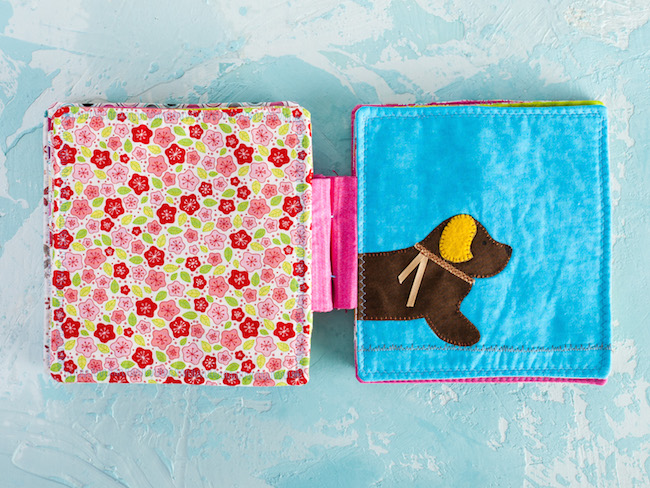 Dog in Quilted Baby Book