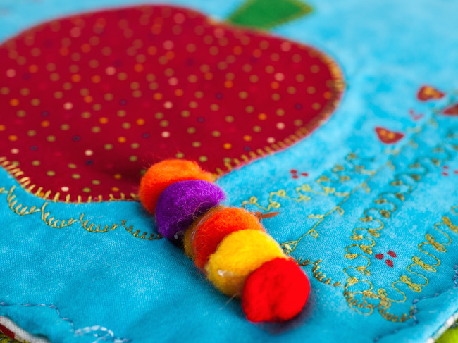 Catepillar in Quilted Baby Book