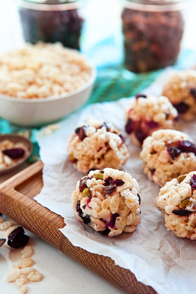 Crispy Rice and Cranberry Nut Balls