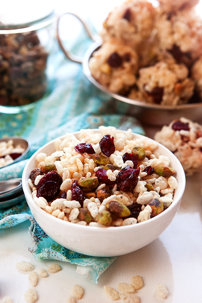 Crispy Rice and Cranberry Nut Balls