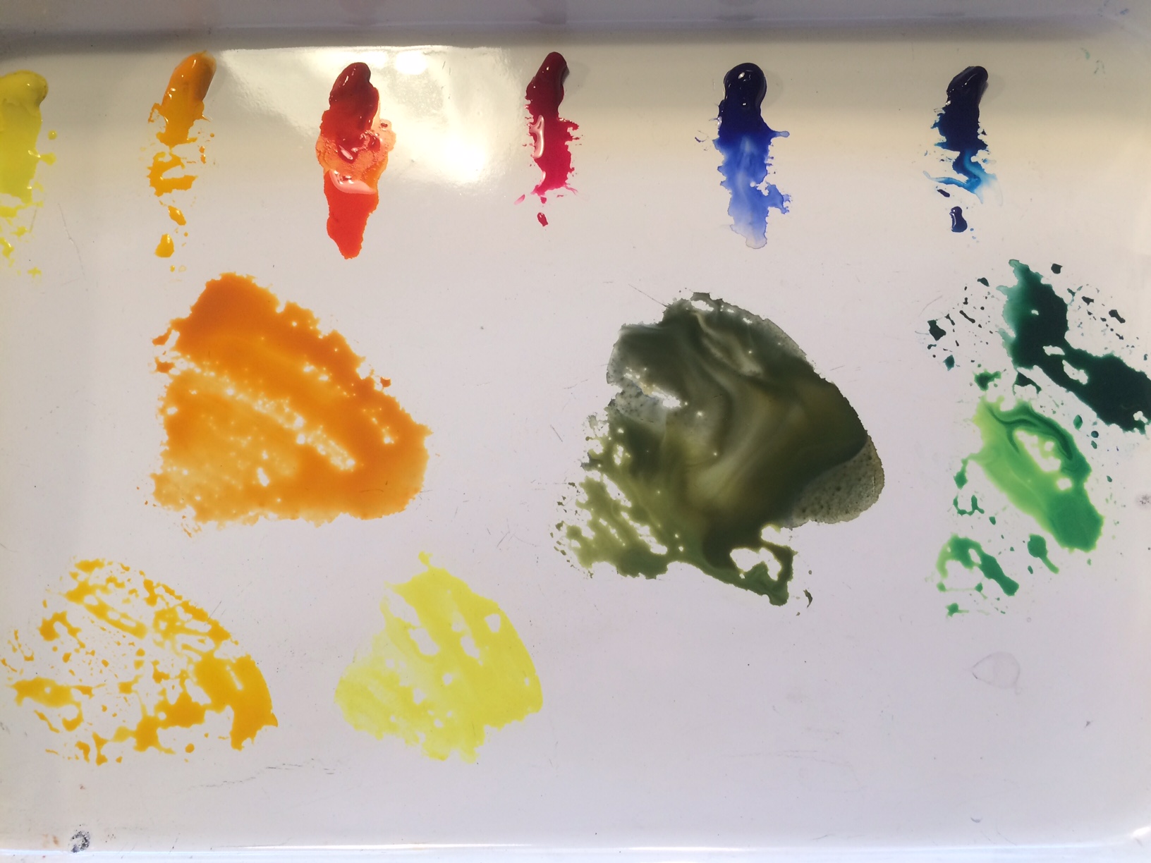 Mixing Watercolors on a Palette