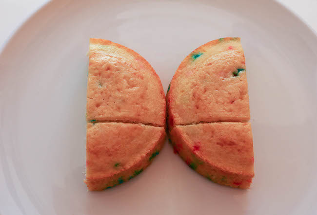 Cutting the Wings for a Butterfly Cake