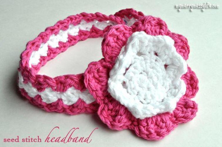 Crochet Seed Stitch Baby Headband