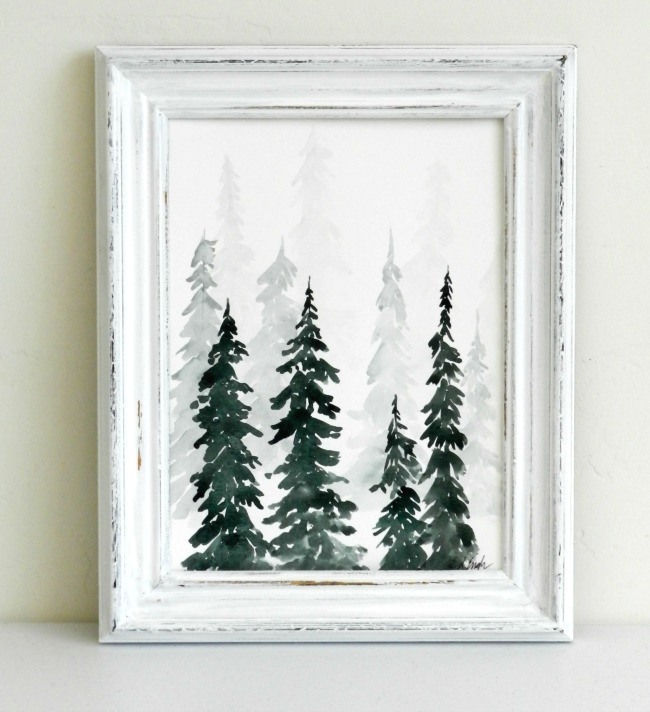 Watercolor Pine Trees Painting Tutorial