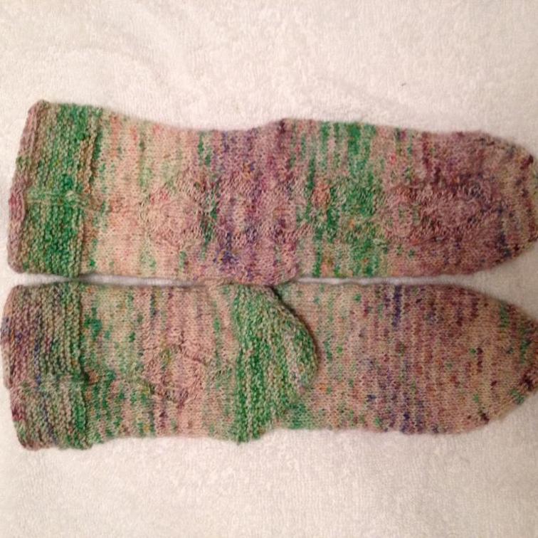 Sock blank knit into socks